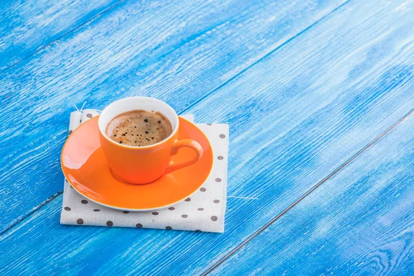 Утренняя Чашка Кофе Старом Деревянном Столе Вкусный Завтрак — стоковое фото