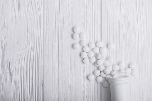 Medicine Pills White Table Pharmacy Background — Stock Photo, Image