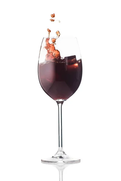 Red Wine Glass Splash Isolated White Background — Stock Photo, Image