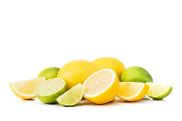 Citrus Fresh Lemon Fruit Isolated White Background — Stock Photo, Image