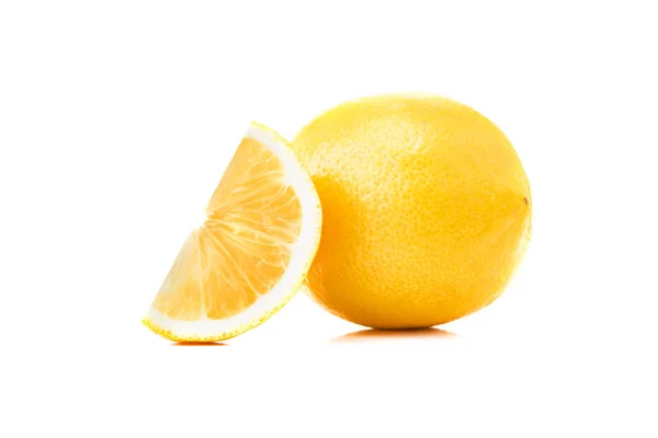 Citrus Fresh Lemon Fruit Isolated White Background — Stock Photo, Image