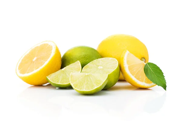 Citrus Fresh Lemon Fruit Isolated White Background — Stock Photo, Image