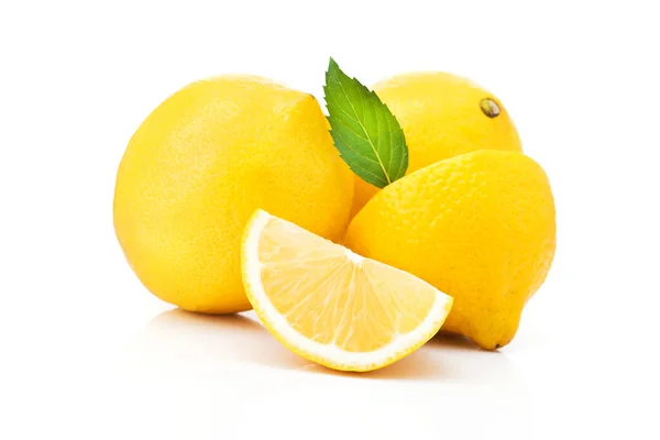 Citrus Fresh Lemon Fruit Isolated White Background — Stock Photo, Image