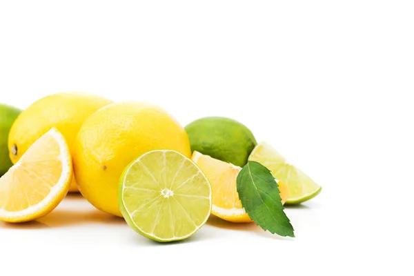 Citrus Fresh Lemon Fruit Isolated White Background — Stock Photo, Image