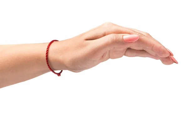 Handpalm Van Een Vrouw Geïsoleerd Een Witte Achtergrond Concept Van — Stockfoto