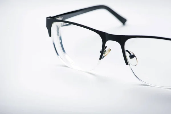 Óculos Olho Elegantes Pretos Para Visualização Fundo Branco — Fotografia de Stock