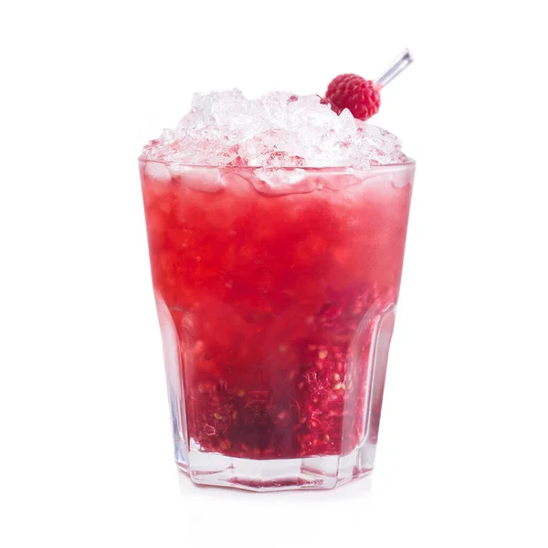 Cocktail Lampone Rosso Alcol Isolato Sfondo Bianco — Foto Stock