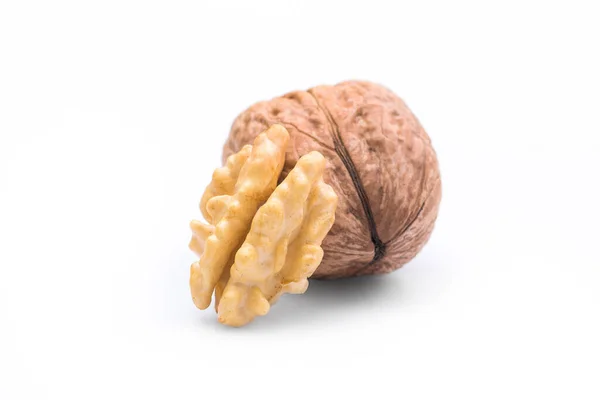 Close Walnuts Isolated White Background — Stock Photo, Image