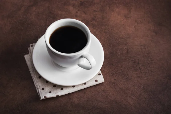 White Coffee Cup Napkin Vintage Concrete Table Background — Stock Photo, Image