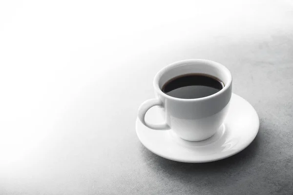 White Ceramic Cup Black Coffee Stone Table — Stock Photo, Image