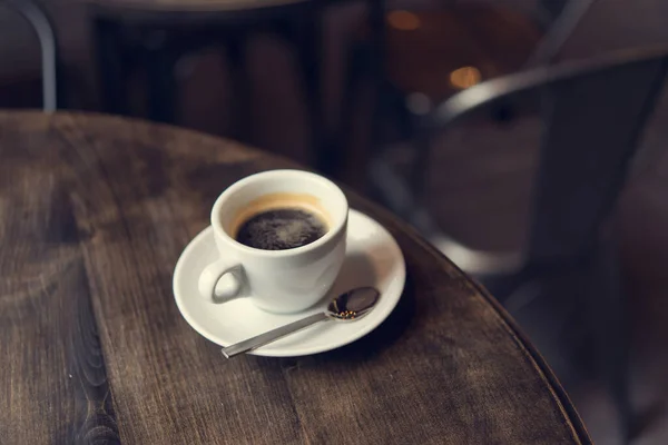 Tasse Café Sur Table Dans Café Boisson Fraîche Depuis Matin — Photo