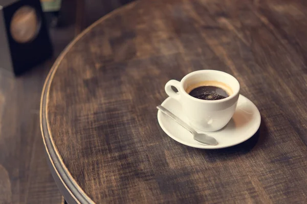 Tasse Café Sur Table Dans Café Boisson Fraîche Depuis Matin — Photo