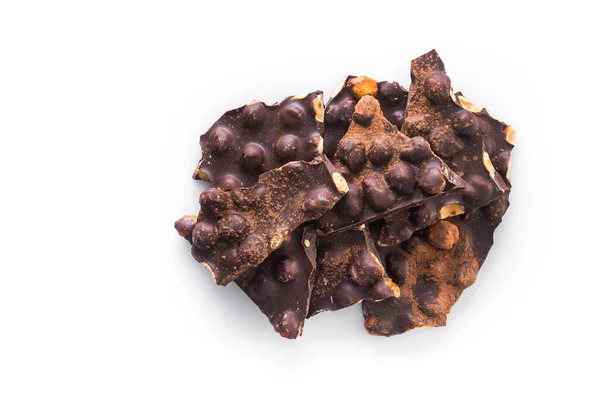 Chocolate Barra Doce Isolado Fundo Branco — Fotografia de Stock