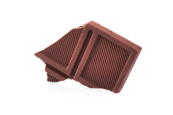 Saborosas Barras Chocolate Isoladas Fundo Branco — Fotografia de Stock