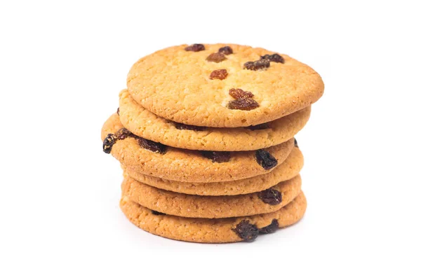 Sweet Cookies Raisins Isolated White Background — Stock Photo, Image