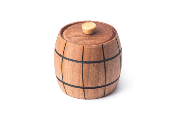 Wood barrel isolated on a white background
