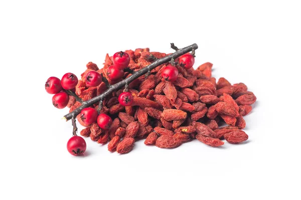 Les Baies Goji Avec Branche Contiennent Nombreuses Substances Utiles Vitamines — Photo