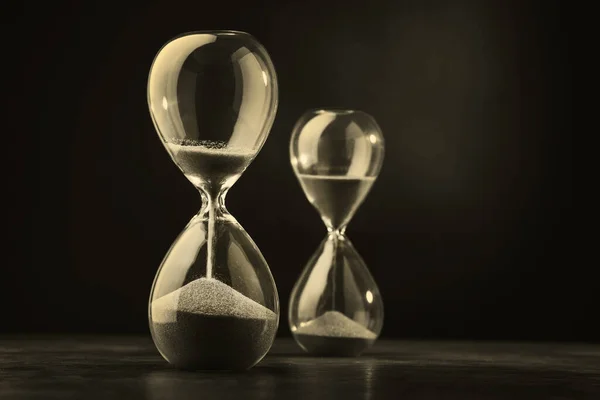 Sandglass Timeglass Med Sand Tiden Løper Hastighet Beslutningstakingen Foretaket – stockfoto