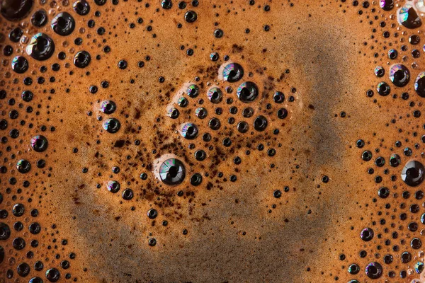 Closeup Aroma Coffee Foam Top View — Stock Photo, Image