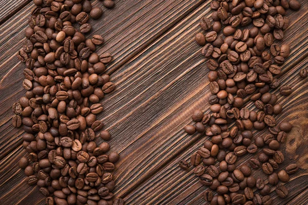 Closeup Natural Coffee Beans Wooden Table — Stock Photo, Image