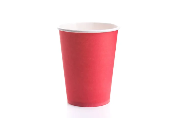 Beyaz Arka Planda Izole Edilmiş Boş Kağıt Kahve Fincanı — Stok fotoğraf