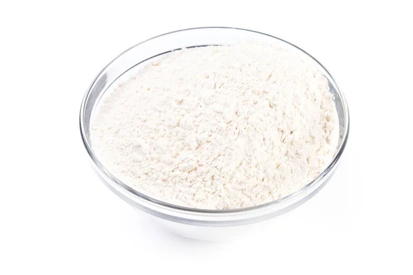 Bowl Flour Isolated White Background — Stock Photo, Image