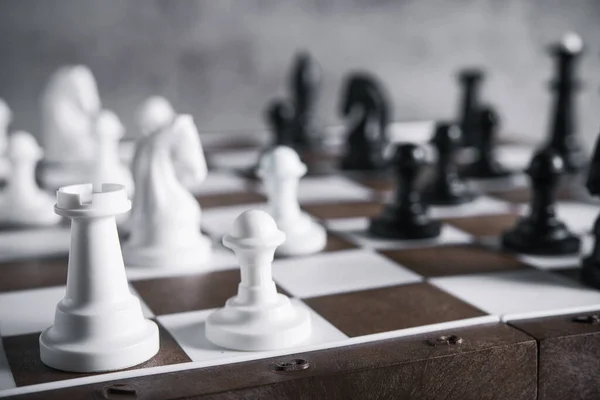 Chess Board Game Stone Background Chessboard Battle — Stock Photo, Image