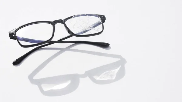 Detailní Záběr Rozbité Černé Brýle Textury — Stock fotografie