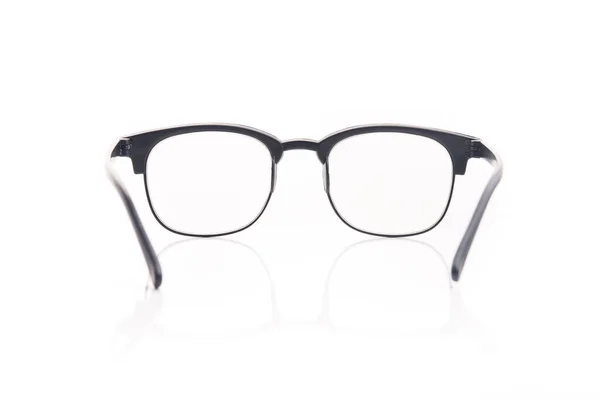 Lunettes Yeux Noirs Isolées Sur Fond Blanc Amélioration Accessoire Vision — Photo