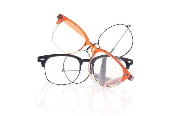 Óculos Olho Preto Isolados Fundo Branco Visão Melhoria Acessória — Fotografia de Stock