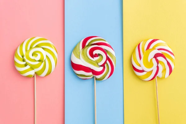 Lollypop Godis Trend Pastell Färger Pop Art Sommarmat För Barn — Stockfoto