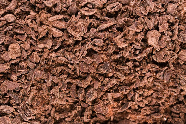 Primer Plano Migas Chocolate Fondo Cacao Alimentario — Foto de Stock