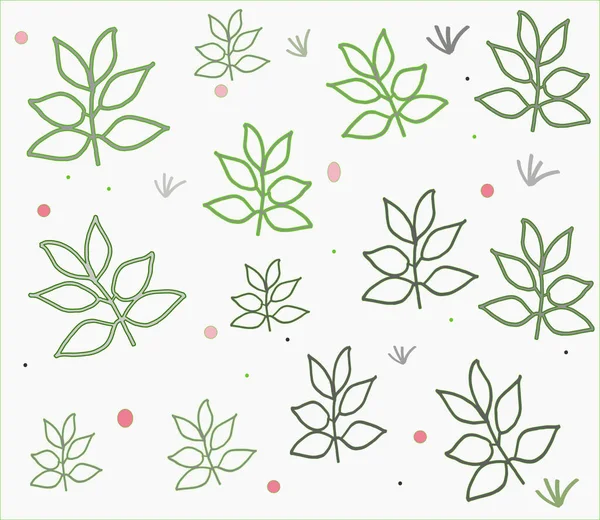 Feuille Illustration Ornement Décoratif Fond Jardin Nature Vecteur Abstrait Floral — Image vectorielle