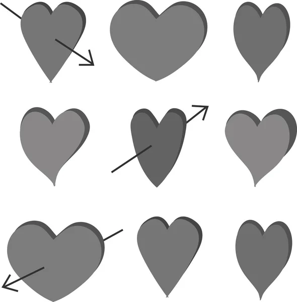 Coeur Flèche Serrée Valentine — Image vectorielle