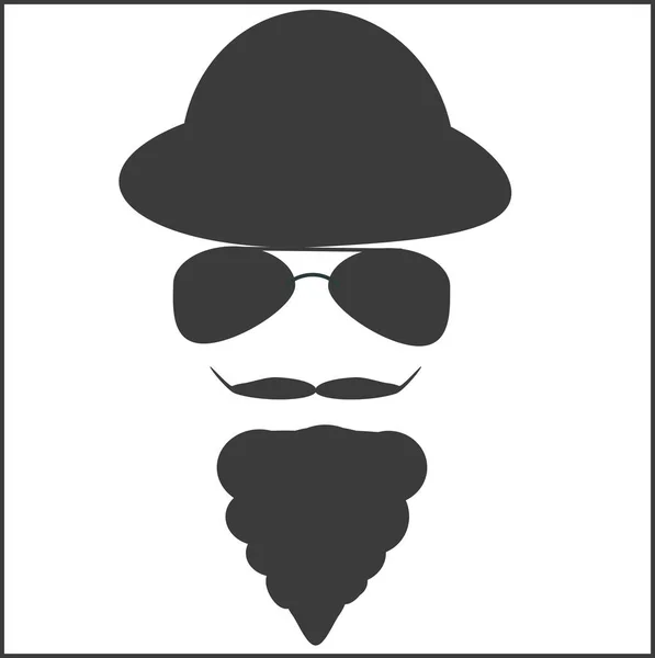 Борода Усы Шляпа Солнечные Очки — стоковый вектор