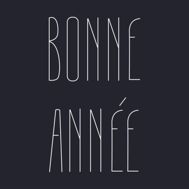 Mutlu yeni yıl fırça yazı, koyu arka plan üzerinde izole ver. Vektör çizim. Fransızca