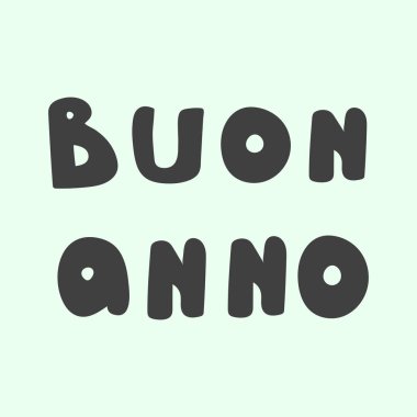 Mutlu yeni yıl fırça yazı, açık renkli izole ver. İtalyanca dil