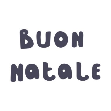 Mutlu Noeller, yazı, açık renkli izole fırça el. Vektör çizim. İtalyanca dil