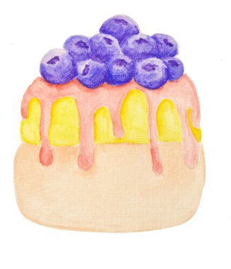 Dekoratif tatlılar tatlılar shortcrust sünger kek ve meyve ile