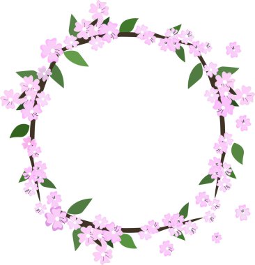 Kiraz çiçeği çiçekli çerçeve. Sakura pembe çiçekler