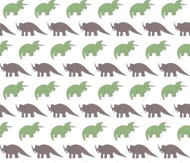 Beyaz arka plan üzerinde renkli dinozorlar ile Seamless Modeli