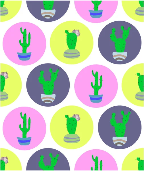 Varrat nélküli mintát kaktusz a világos háttér. — Stock Vector