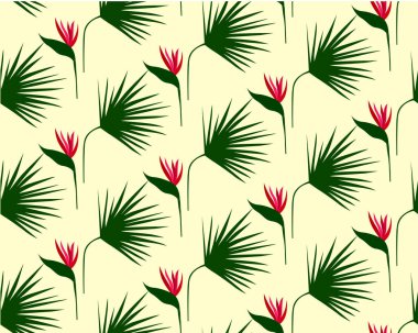 Yaprakları desen. Tropikal, çiçekler arka plan. Yeşil çim dokusu