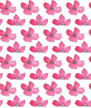 Kır çiçekleri suluboya seamless modeli. Gül ve yaprakları yazdırma