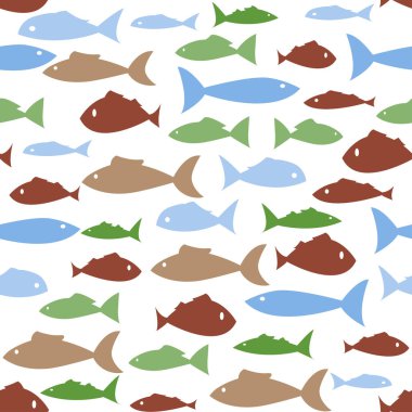 Sualtı yaşamının Illustration. Çeşitli balık deseni