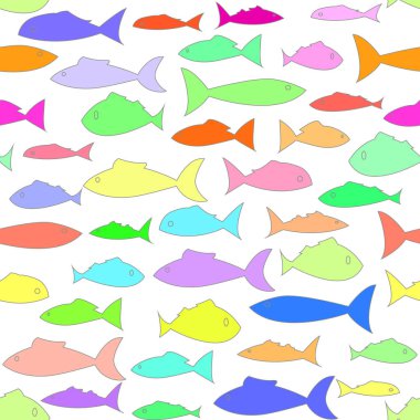 Sualtı yaşamının Illustration. Çeşitli balık deseni