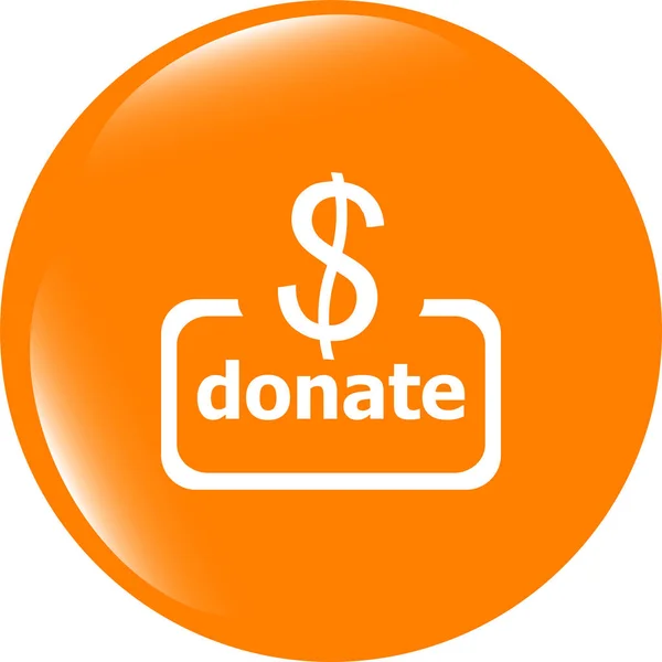 Donate Sign Icon Dollar Usd Symbol Shiny Button Modern Website — Stock Photo, Image