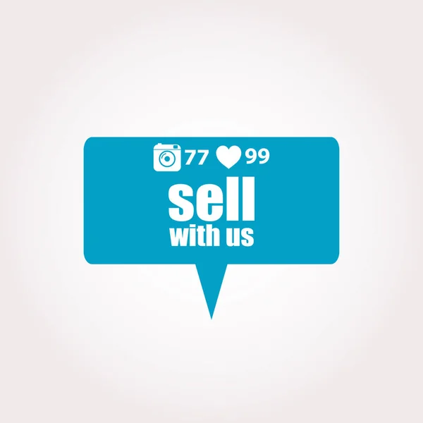 Verkaufen Sie Mit Uns Geschäftskonzept Etiketten Mit Text Herz Kamera — Stockfoto