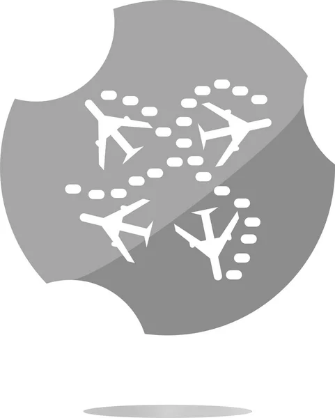 Plane Set Icon Glossy Button Isolated White — Stock Photo, Image