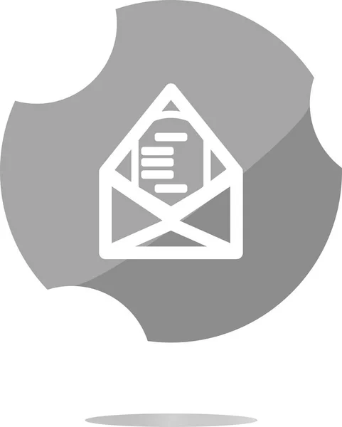 Mail Umschlag Symbol Web Taste Isoliert Auf Weiß — Stockfoto